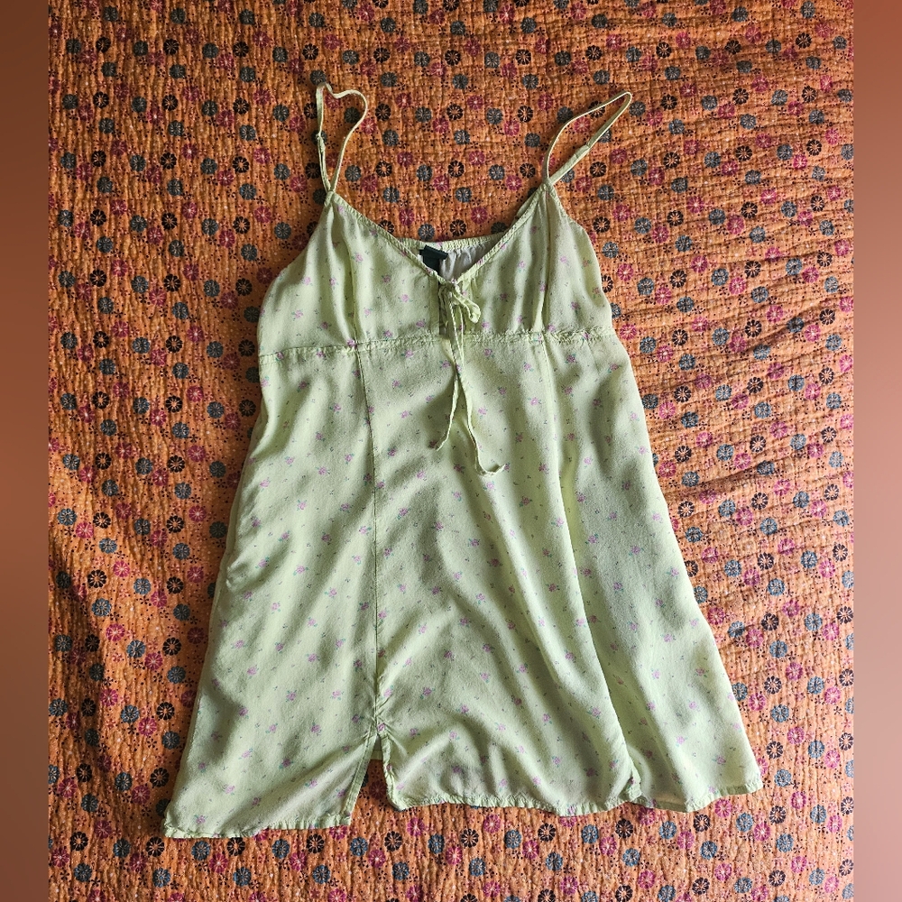 Wild Fable Light Green Floral Minidress L